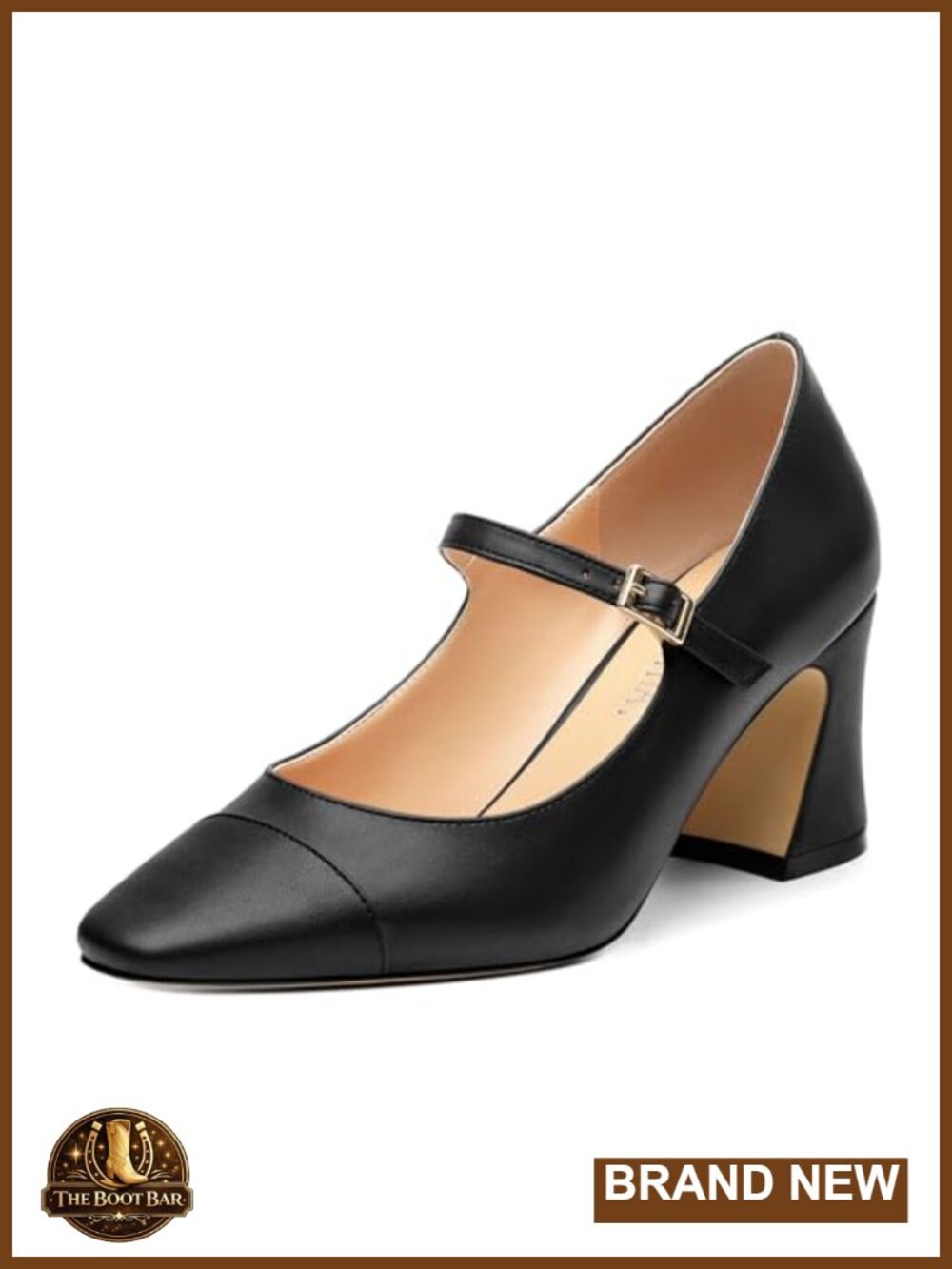 Mary Jane Heels Chunky Block Heel Square Toe Patent Leather Pumps